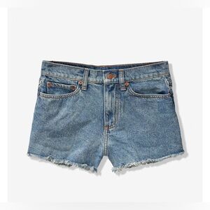 NWT Victoria Secret Pink Blue Jean Shorts with Distressed Hem and Vintage Wash